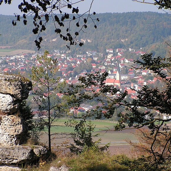 Aussicht auf Dietfurt vom Aussichtspunkt Schönblick Wolfsberg