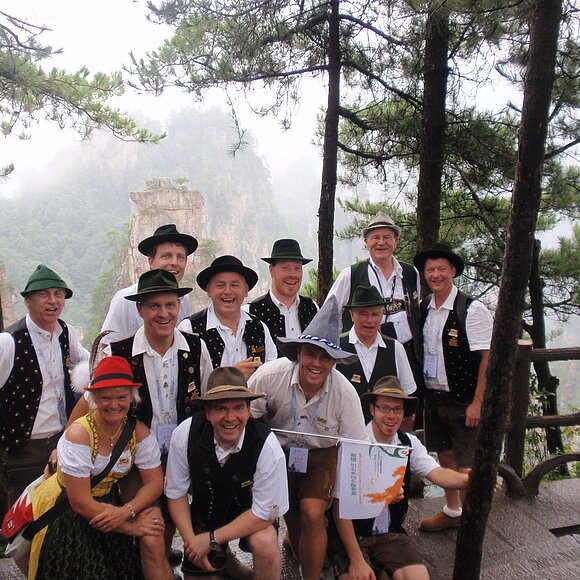 Zhangjiajie Internat. Country Music Festival 2011 - Musikkapelle Bayrisch China Express - Reiseimpressionen mit Gruppenbild der Musikanten