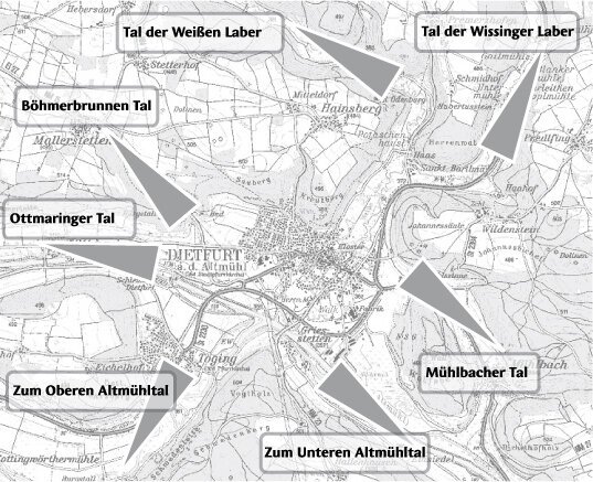 Die Karte zeigt, wie sich der Dietfurter "Name" 7-Täler-Stadt zusammensetzt.